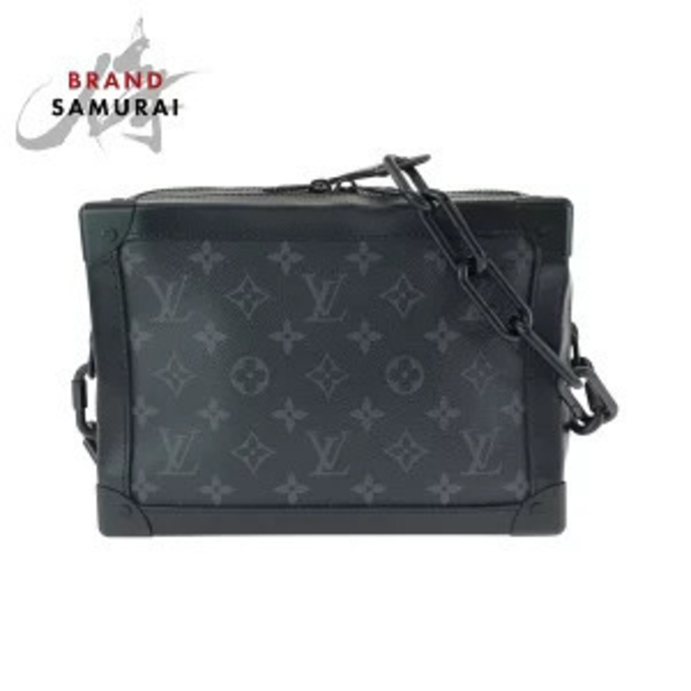Louis Vuitton Monogram Eclipse Black Soft Trunk Black Chain Shoulder Bag Pouch